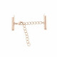 Slide end tubes with extention chain and clasp 16mm - Rose gold